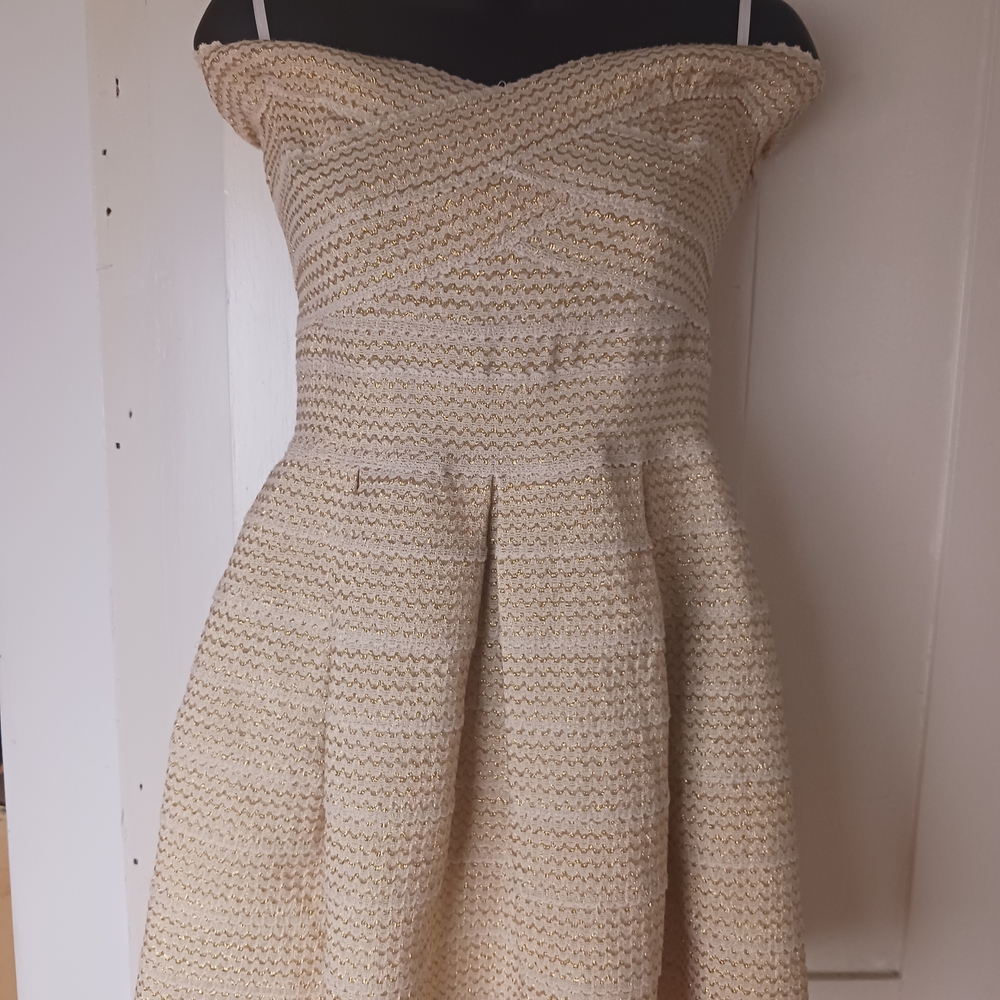 Elegant Strapless Cream Dress